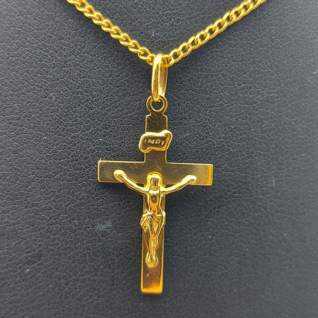 Ladies Pendant 9ct (375, 9K) Yellow Gold Cross Crucifix Pendant