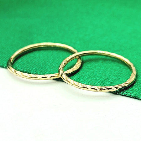 Ladies Yellow Gold 9ct (375, 9K) Petite Diamond Cut Design Sleeper Hoop earrings