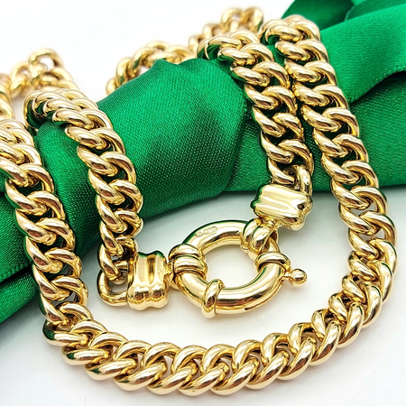 Curb Link Bolt Clasp Yellow Gold 9ct (375,9K) High Quality Chain Necklace