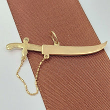 Load image into Gallery viewer, Unisex Yellow Gold 18ct (750, 18K) Rare Arabian Scabbard and Sword Pendant