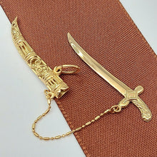 Load image into Gallery viewer, Unisex Yellow Gold 18ct (750, 18K) Rare Arabian Scabbard and Sword Pendant