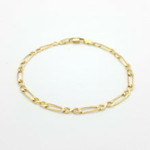 Load image into Gallery viewer, Ladies Bracelet 9ct (375,9K) Yellow Gold Figure 8 Long Short Link Chain Bracelet