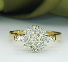 Load image into Gallery viewer, Ladies Ring 9ct (375, 9K) Real Yellow Gold Diamond Chip Dress Ring