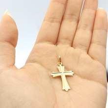 Load image into Gallery viewer, Unisex Yellow Gold 9ct (375, 9K) Italian Fancy Cross Pendant