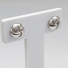 Load image into Gallery viewer, Ladies White Gold 18ct (750, 18K) Solid High Quality Love Knot Stud Earrings
