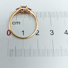 Load image into Gallery viewer, Ladies Yellow Gold 9ct (375, 9k) Rare Unique Amethyst & Diamonds Chips Ring