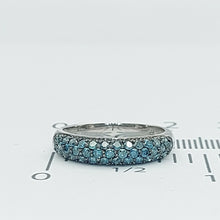 Load image into Gallery viewer, Ladies White Gold Ring 10ct (417, 10K) White Gold Turquoise Diamond Ring