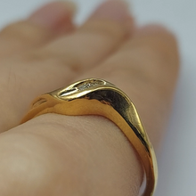 Load image into Gallery viewer, Ladies Ring 9ct (375, 9K) Yellow Gold Natural Diamond Baguette Birthstone Ring