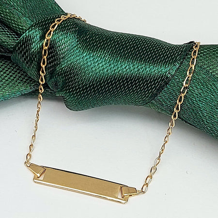 Ladies Yellow Gold 14ct (585, 14K) Solid High Quality Link Bar Bracelet