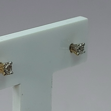 Load image into Gallery viewer, Ladies Yellow Gold 9ct (375, 9K) Natural Diamond Chip Illusion Stud Earrings