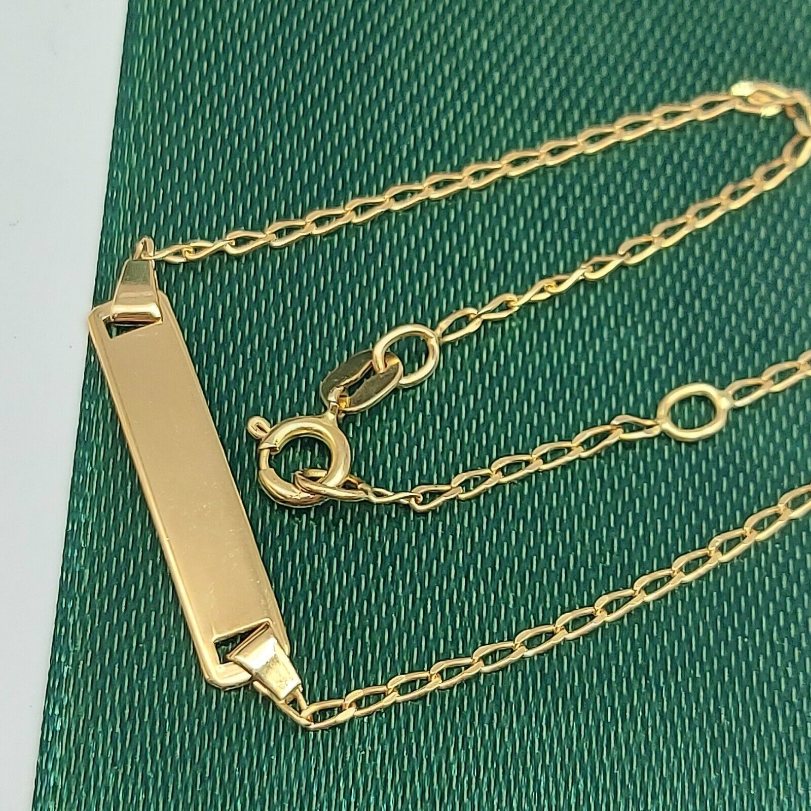 Ladies Yellow Gold 14ct (585, 14K) Solid High Quality Link Bar Bracelet