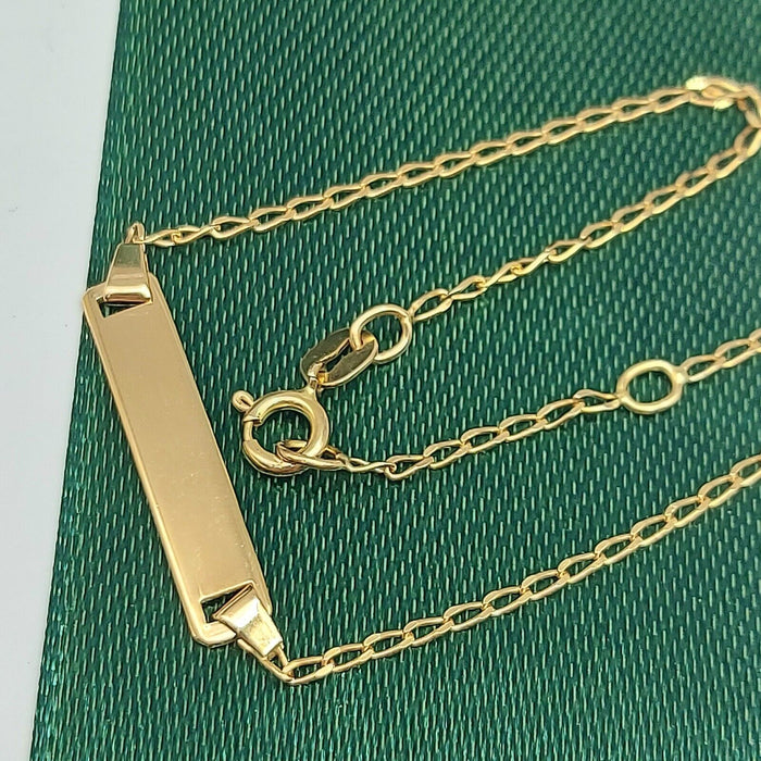 Ladies Yellow Gold 14ct (585, 14K) Solid High Quality Link Bar Bracelet