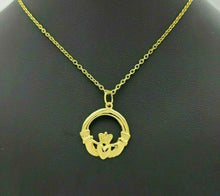 Load image into Gallery viewer, Irish Claddagh Pendant 9ct (375, 9K) Yellow Gold Pendant
