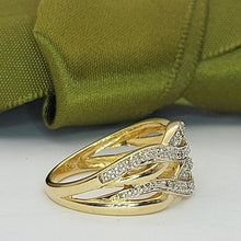 Load image into Gallery viewer, Ladies Ring 9ct (375, 9K) Yellow Gold Natural Diamond (10pts) Dress Ring