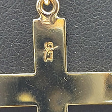 Load image into Gallery viewer, Ladies Necklace 9ct (375, 9K) Yellow Gold Box Chain Cross Pendant Necklace