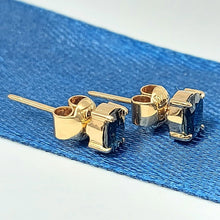 Load image into Gallery viewer, Ladies Earrings Yellow Gold 14ct (585,14K) Natural Oval Sapphire Solitaire Studs