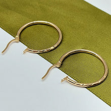 Load image into Gallery viewer, Ladies Yellow Gold 9ct (375, 9K) Patterned Diamond Cut Hoop Earrings