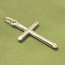 Load image into Gallery viewer, Unisex Yellow Gold 9ct (375, 9K) High Quality Rare Pinched Edges Cross Pendant
