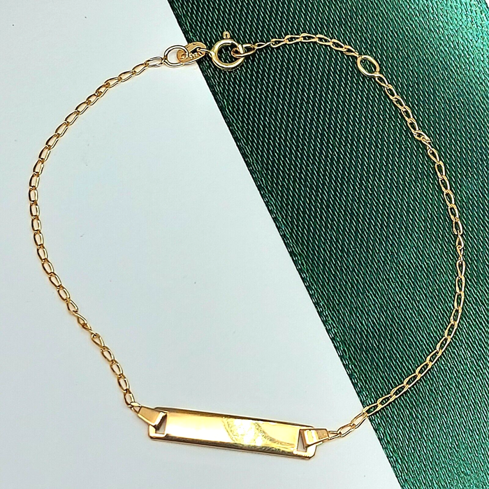Ladies Yellow Gold 14ct (585, 14K) Solid High Quality Link Bar Bracelet