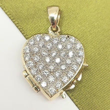 Load image into Gallery viewer, Ladies Yellow Gold 9ct (375,9K) Rare Diamantes Heart Locket Pendant