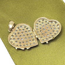 Load image into Gallery viewer, Ladies Yellow Gold 9ct (375,9K) Rare Diamantes Heart Locket Pendant