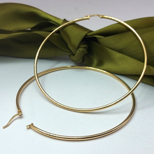 Load image into Gallery viewer, Ladies Yellow Gold 14ct (585, 14K) High Quality Large Round Hoop Earrings