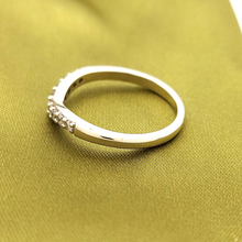 Load image into Gallery viewer, Ladies White Gold 10ct (417, 10K) MHJ Natural Pave Diamond Wishbone Dress Ring