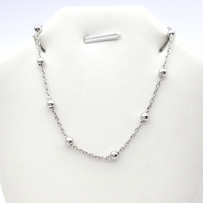 Ladies Bracelet 18ct (750, 18K) White Gold Rosary Bead Bracelet