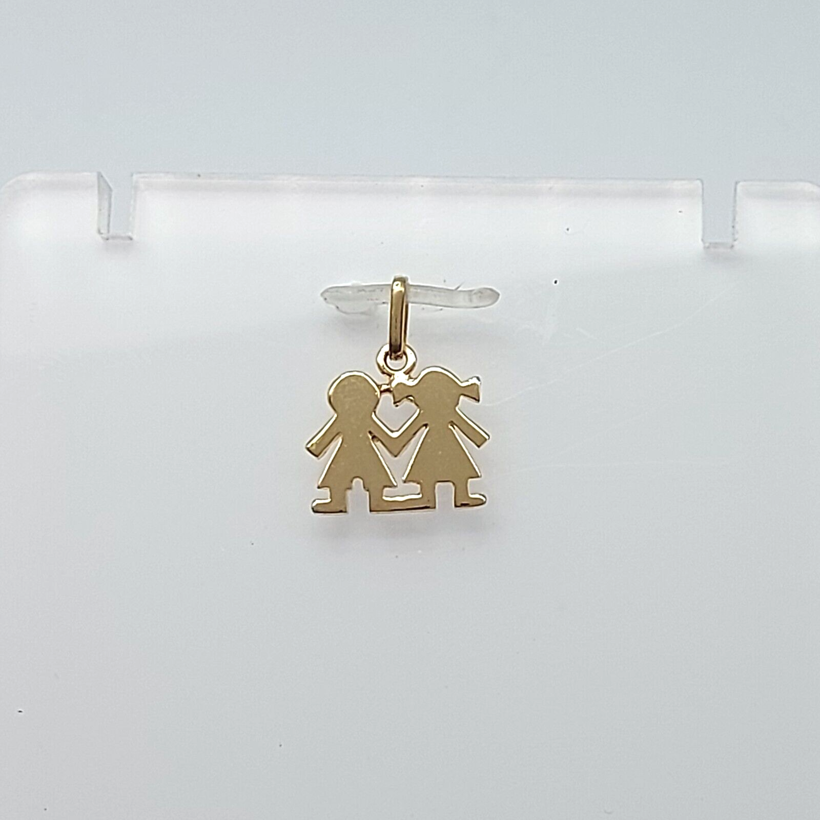 Ladies Yellow Gold 9ct (375, 9K) Rare Boy & Girl Holding Hands Pendant