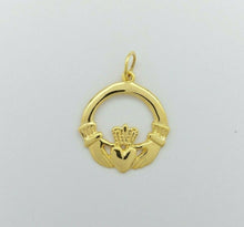 Load image into Gallery viewer, Irish Claddagh Pendant 9ct (375, 9K) Yellow Gold Pendant