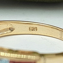 Load image into Gallery viewer, Ladies Yellow Gold 9ct (375, 9K) Multicolored Channel-Set Gemstone Stacker Ring