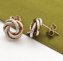 Load image into Gallery viewer, Ladies Jewellery Set 9ct Tri-Tone Gold Two Piece Pendant & Earrings Set