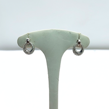Load image into Gallery viewer, Ladies Silver Earrings (925) Sterling Silver Oval Drop Dangle Diamante Earrings