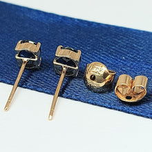 Load image into Gallery viewer, Ladies Earrings Yellow Gold 14ct (585,14K) Natural Oval Sapphire Solitaire Studs