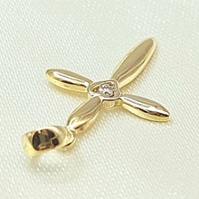 Load image into Gallery viewer, Ladies Yellow Gold 9ct (375, 9K) Rare Natural Diamond Heart Cross Pendant