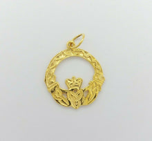 Load image into Gallery viewer, Irish Claddagh Pendant 9ct (375, 9K) Yellow Gold Pendant
