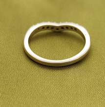 Load image into Gallery viewer, Ladies White Gold 10ct (417, 10K) MHJ Natural Pave Diamond Wishbone Dress Ring