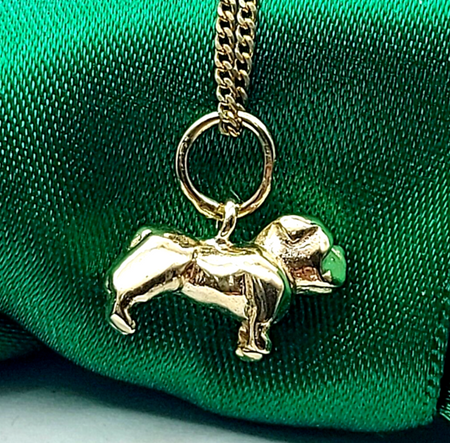 Ladies Yellow Gold 9ct (375,9K) Solid High Quality Smooth Bulldog Shaped Pendant