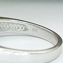 Load image into Gallery viewer, Ladies Ring 9ct (375, 9K) White Gold Oval Diamante Promise Ring