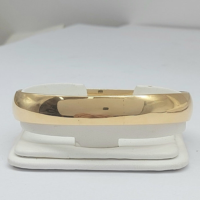 Ladies Solid Yellow Gold 10k (417, 10K) MHJ Oval High Quality Smooth Band Bangle