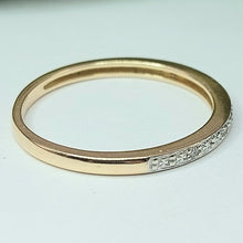 Load image into Gallery viewer, Ladies Yellow Gold 9ct (375, 9k) Natural Diamond Chips & Cross Design Ring