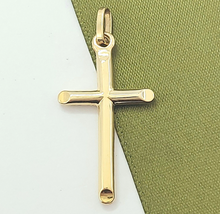 Load image into Gallery viewer, Unisex Yellow Gold 9ct (375, 9K) High Quality Rare Pinched Edges Cross Pendant