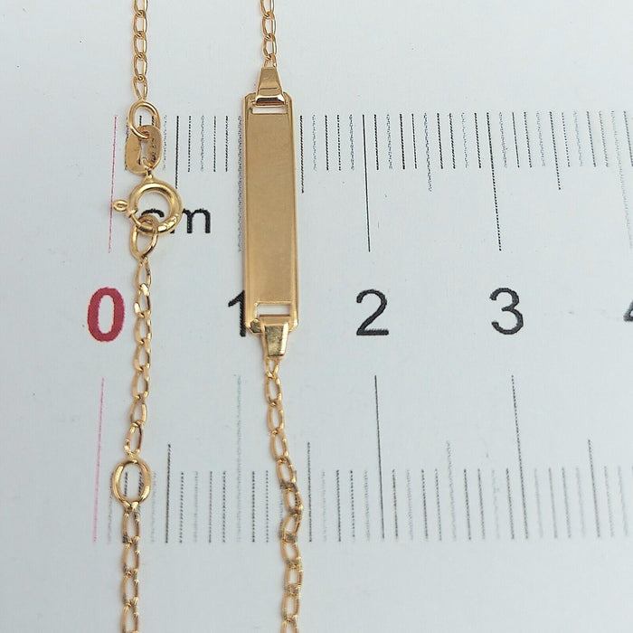 Ladies Yellow Gold 14ct (585, 14K) Solid High Quality Link Bar Bracelet