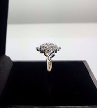Load image into Gallery viewer, Ladies Ring 9ct (375, 9K) Yellow & White Gold Diamond Shape Design Ring