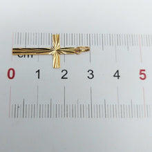 Load image into Gallery viewer, Ladies Yellow Gold 9ct (375, 9K) Italian Starburst Diamond Cut Cross Pendant
