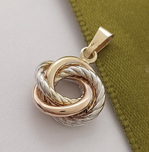 Load image into Gallery viewer, Ladies Jewellery Set 9ct Tri-Tone Gold Two Piece Pendant & Earrings Set