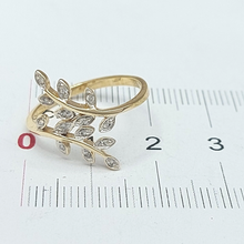 Load image into Gallery viewer, Ladies Yellow Gold 9ct (375, 9K) 14 Natural Diamond Chip Olive Branch Dress Ring
