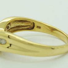 Load image into Gallery viewer, Ladies Ring 9ct (375, 9K) Yellow Gold V Shape Curve Style (0.26ct) Diamond Ring