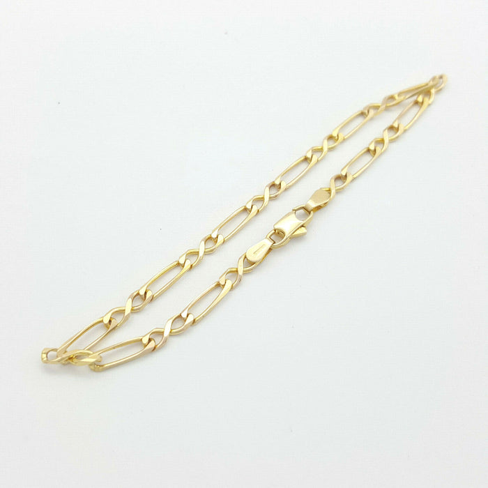 Ladies Bracelet 9ct (375,9K) Yellow Gold Figure 8 Long Short Link Chain Bracelet