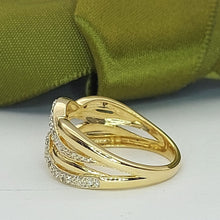 Load image into Gallery viewer, Ladies Ring 9ct (375, 9K) Yellow Gold Natural Diamond (10pts) Dress Ring